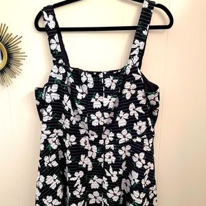 Torrid Black with Daisies Mid-Length, Tank Dress